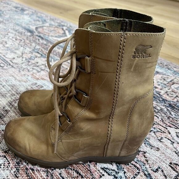 Sorel Joan of Arctic Wedge II Boots in Ash Brown Size 10 NL3018-240 - Picture 2 of 11